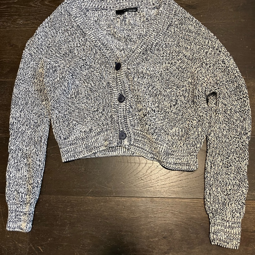 Women's Black White and Cream Knit Sweater